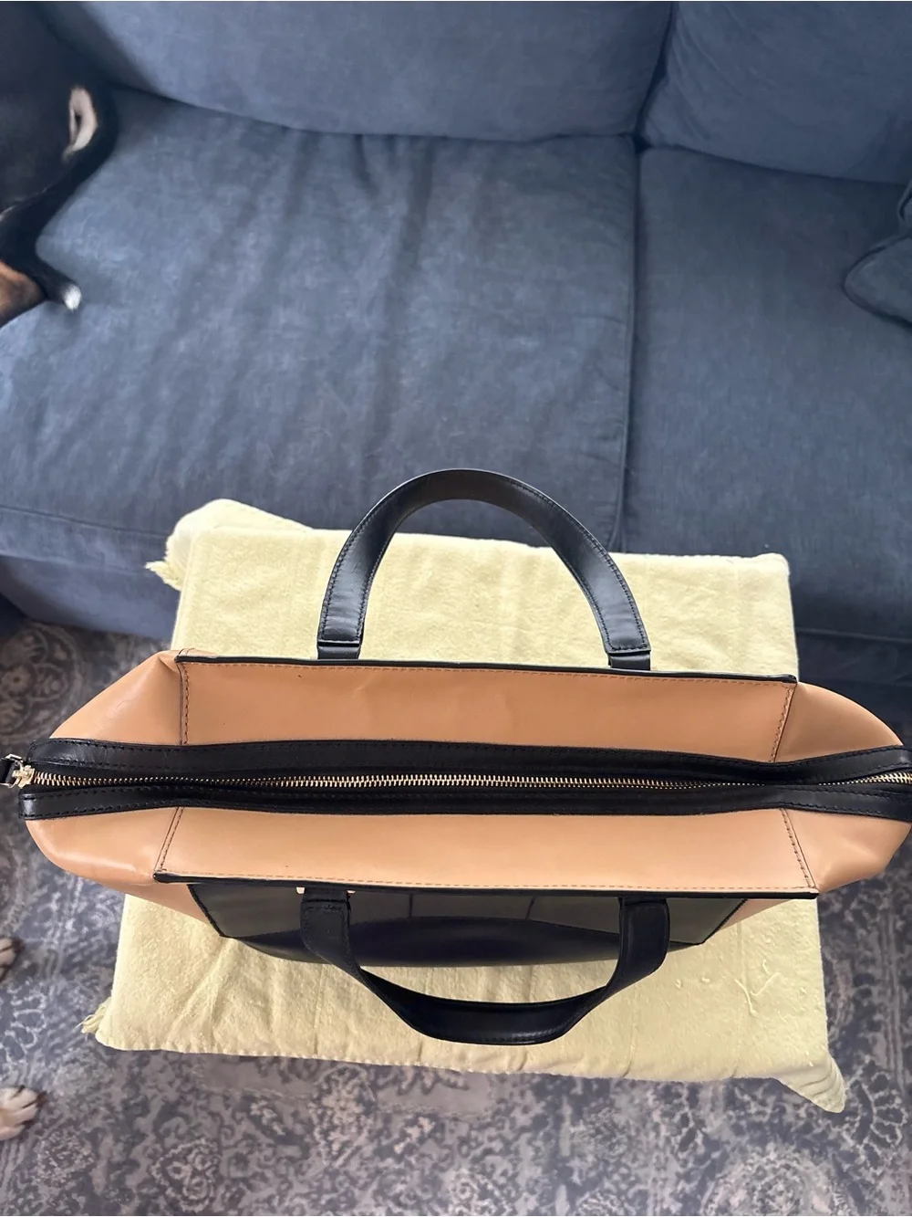 kate spade Large 2 Park Avenue Beau Bag in tan and black